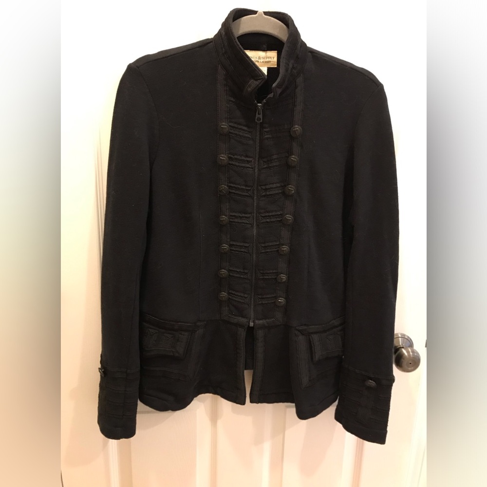 Ralph Lauren Denim & Supply Women's Black Military Style Jacket vintage rare L